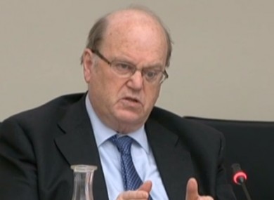 Minister for Finance Michael Noonan speaking today in the Finance Committee.