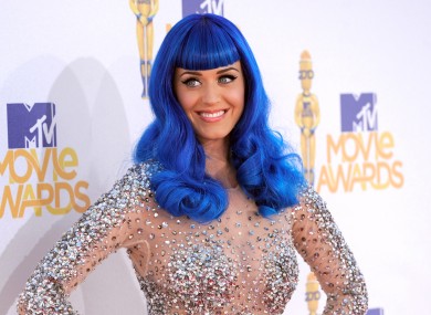Katy Perry with blue hair