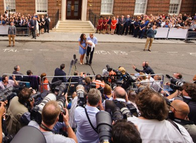 Press outside the hospital after the birth of Prince George.
