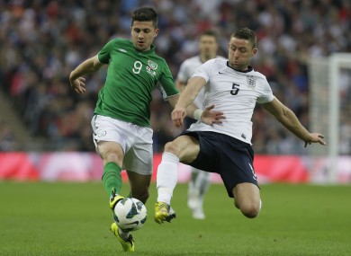 Shane Long and Gary Cahill when the teams last met in 2013.