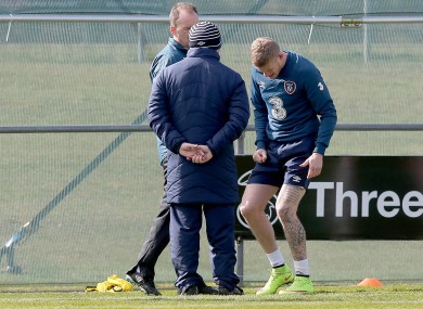 James McLean after picking up an injury in training.