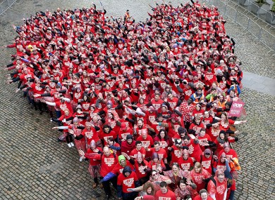 The USI set a new world record for the largest ever human love heart with 540 people.