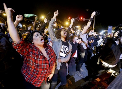 Protesters in Baltimore last night.