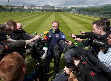 O'Neill facing the media in Malahide today.