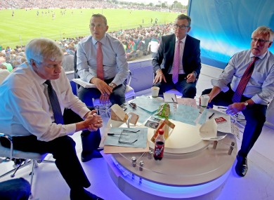 RTE's Michael Lyster alongside Ciaran Whelan, Colm O'Rourke and Pat Spillane last weekend.