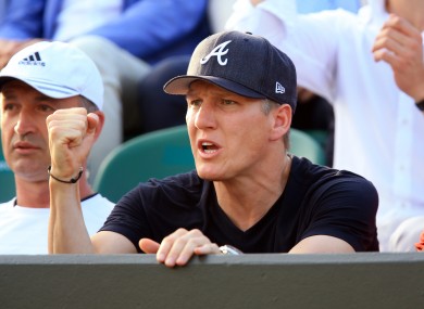 Bastian Schweinsteiger at the Wimbledon Championships.