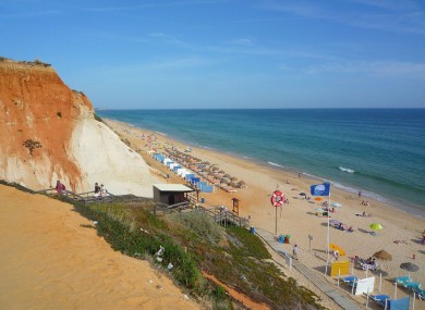 Praia da Falésia beach in Albufeira, Portugal.