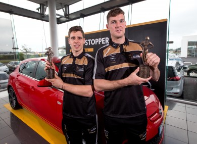 Lee Keegan and Seamus Callanan at today's awards function.