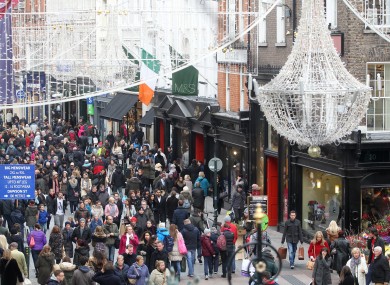Christmas shoppers on Dublin's Grafton Street