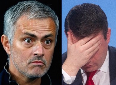 Alan Kelly was compared to Chelsea boss Jose Mourinho (left) in the Dáil today