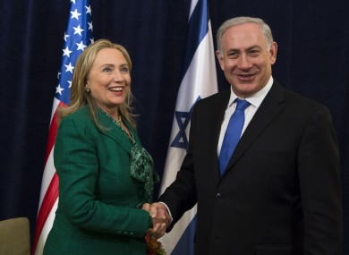 Clinton meeting Israeli Prime Minister Benjamin Netanyahu in 2012.