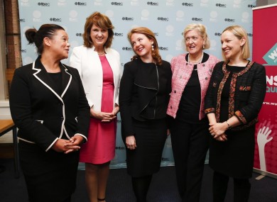 Some of Ireland's most prominent female politicians: Mary Lou McDonald, Joan Burton, Catherine Noone, Mary White and Lucinda Creighton.