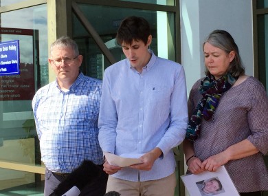 The family of David Miller speak outside the court after the men were found guilty of his murder.