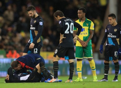 Cazorla was injured in the draw against Norwich.