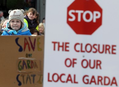 A protest at Stepaside Garda Station, Dublin in 2013.