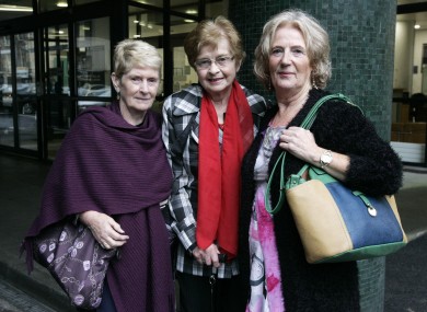 Survivors of Symphysiotomy members stand outside the Department of Health in September 2014.