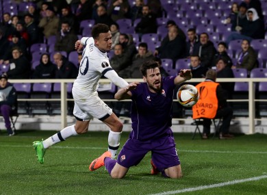 Alli and Fiorentina defender Nenad Tomovic.