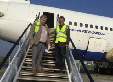 McGowan (right) and the plane