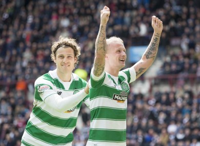 Celtic's Leigh Griffiths (right) has been voted Scotland's player of the year.