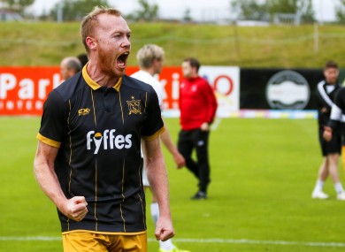 Dundalk's Chris Shields celebrates his side's progression to the next round.