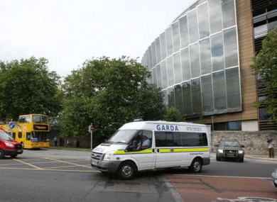 A Garda van outside the Central Criminal Court in Dublin.