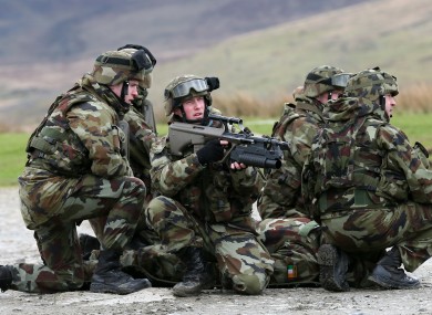 File photo of the Irish Defence forces taking part in combat training exercises in 2014.