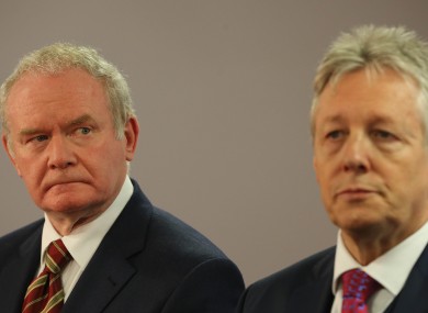 Martin McGuinness and Peter Robinson in 2014.