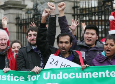 File Photo: Undocumented migrants holding vigil at Leinster House.
