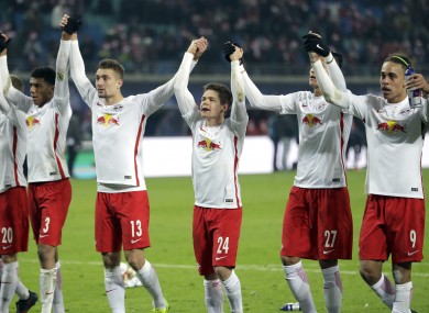 Leipzig's players celebrate (file pic).