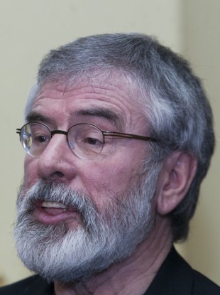 Gerry Adams speaking at the Teacher's Club in Dublin today ahead of the party's think-in.