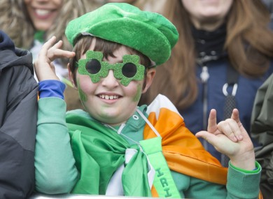 Richard O Neill (10) from Kildare on St Patrick's Day in 2015.