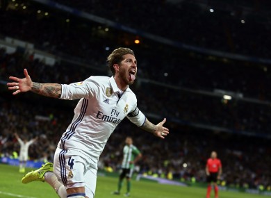 Ramos celebrates his winner.