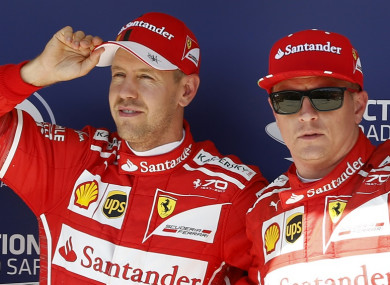 Ferrari''s Seabastian Vettel and Kimi Raikkonen.