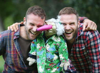 Stephen and David Flynn of the Happy Pear, pictured with Dustin the Turkey (who's not involved in the business)