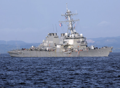 The damaged USS Fitzgerald near the U.S. Naval base in Yokosuka, southwest of Tokyo.