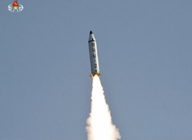 File photo of what is believed to be a North Korean missile.