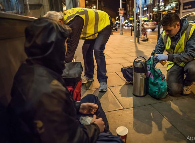 Inner City Helping Homeless conducting their rounds last night.