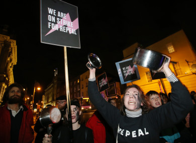 A pro-choice demonstration outside Leinster House earlier this year.