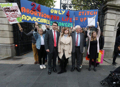 Senator Ronan Mullen and Independent TD Mattie McGrath hold protest against bias outside Leinster House