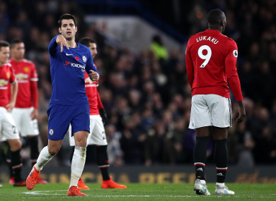 Chelsea's Alvaro Morata celebrates scoring.