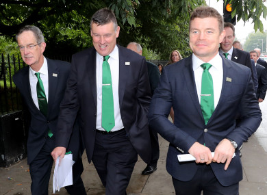 Spring, Browne, O'Driscoll: Irish bid team not giving up hope.