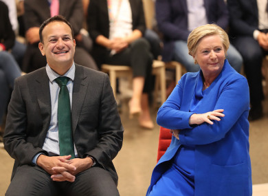Taoiseach Leo Varadkar and Tanaiste Frances Fitzgerald at the official opening of LinkedIn's HQ in Dublin.
