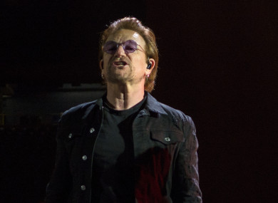 U2 during his band's Josua Tree 2017 tour.