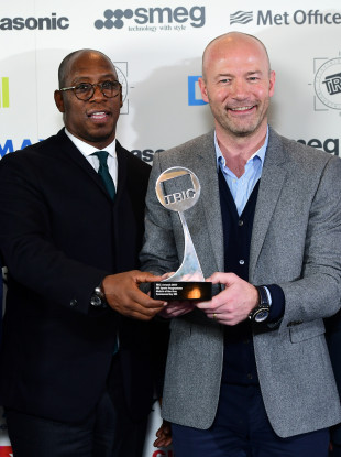 Ian Wright (left) and Alan Shearer were criticised by Arsenal fans for their analysis of the club's clash with Man United.