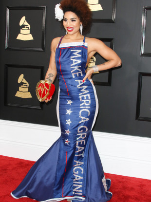 Singer JOy Villa made headlines after wearing a Trump dress at the Grammys earlier this year.