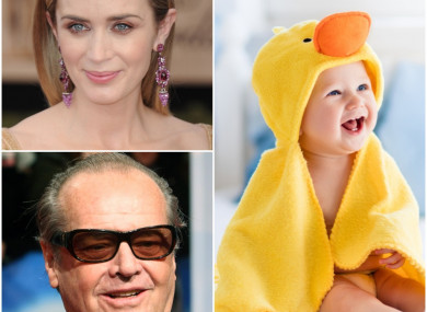 Top left: Emily Blunt, baby, Jack Nicholson.