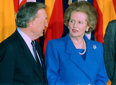 Margaret Thatcher and Charlie Haughey.