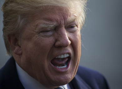 Trump addressing reporters today.