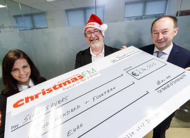 Ciara Smullen, Sightsavers, with Walter Hegarty, Christmas FM and Michael O’ Keeffe, of the BAI.