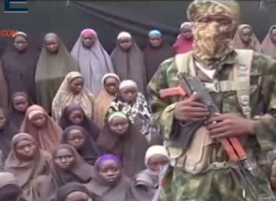 File photo from Boko Haram video purportedly showing some of the schoolgirls captured in Chibok